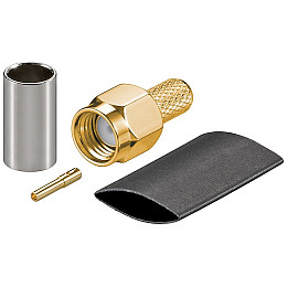 Конектор антенний Goobay FreeEnd-RF:RP-SMA M/M (конектор) (для 58/U) Gold +Tube (75.05.1697)