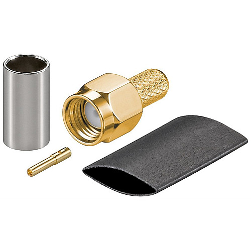 Конектор антенний Goobay FreeEnd-RF:RP-SMA M/M (конектор) (для 58/U) Gold +Tube (75.05.1697)