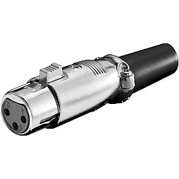 Гніздо Goobay FreeEnd-XLR 3p /F кабельне Gold Locking Mechan металік (75.01.1223)
