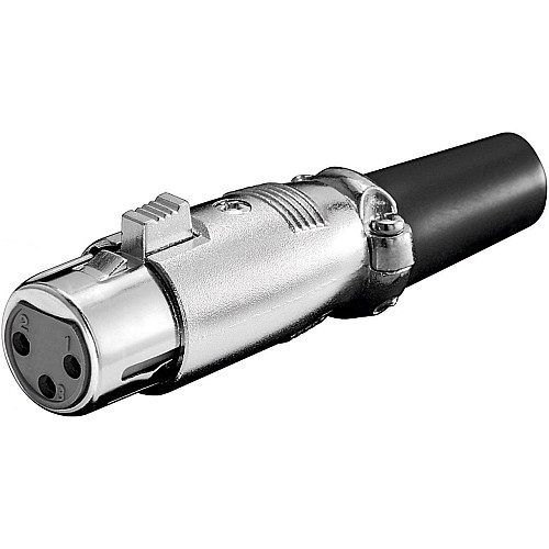 Гніздо Goobay FreeEnd-XLR 3p /F кабельне Gold Locking Mechan металік (75.01.1223)