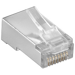 Конектор мережевий Lucom FreeEnd-RJ45 STP5e конектор AWG24-26 Gold срібний (25.02.5142)