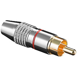 Штекер Lucom FreeEnd-RCA /M Metal Gold D=6.5mm червоний (25.02.5174)