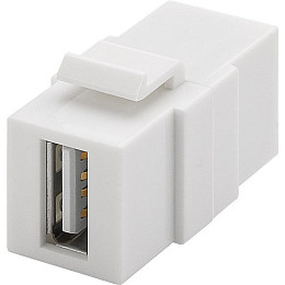 Перехідник обладнання Goobay USB2.0 A F/F (Keystone) Modul білий (75.07.9909)
