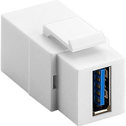 Перехідник обладнання Goobay USB3.0 A F/F (Keystone) Module білий (75.07.9927)