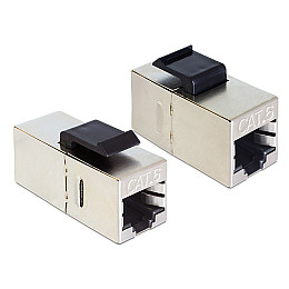 Перехідник мережевий Lucom RJ45 STP6 F/F Keystone Compact Metal Gold срібний (62.09.8129)