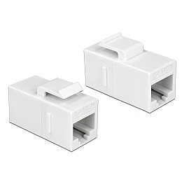Перехідник мережевий Lucom RJ45 UTP6 F/F Keystone 1:1 Gold білий (62.09.8130)