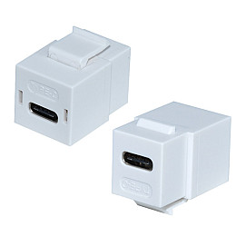 Перехідник обладнання Lucom USB Type-C F/F (USB3.0) keystone адаптер білий (62.09.8132)
