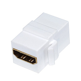 Перехідник моніторний Lucom HDMI F/F (Keystone) адаптер прямий білий (62.09.8133)