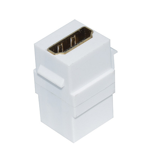 Перехідник моніторний Lucom HDMI F/F (Keystone) адаптер прямий білий (62.09.8133)