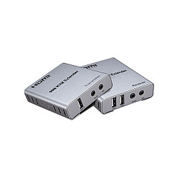 Перехідник аудіо-відео Lucom HDMI M/F (over RJ45) x1  60m 1080p +USB KVM екстендер сірий (62.09.8190)
