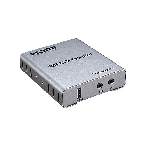 Перехідник аудіо-відео Lucom HDMI M/F (over RJ45) x1 60m 1080p +USB KVM екстендер сірий (62.09.8190)