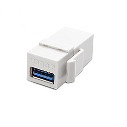 Перехідник обладнання Gutbay USB3.0 A F/F (Keystone) прямий білий (78.01.2816)