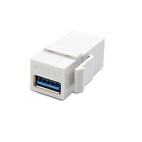 Перехідник обладнання Gutbay USB3.0 A F/F (Keystone) прямий білий (78.01.2816)