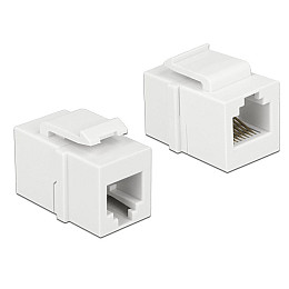 Перехідник телефонний Delock RJ12 F/F Keystone LSA білий (70.08.6380)