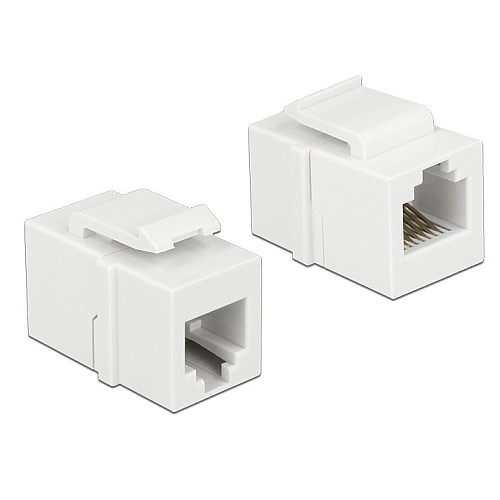 Перехідник телефонний Delock RJ12 F/F Keystone LSA білий (70.08.6380)