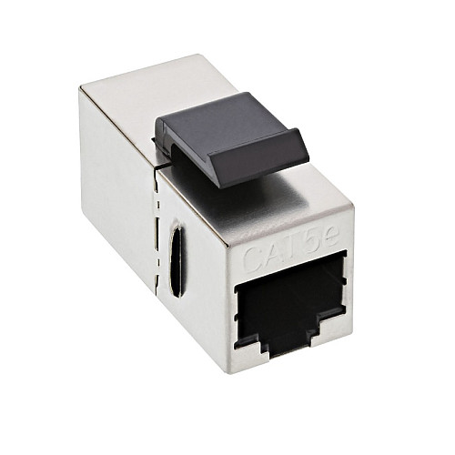 Перехідник мережевий Lucom RJ45 STP5e F/F 1:1 Metal 8/8 Keystone Snap-in срібний (62.09.8174)