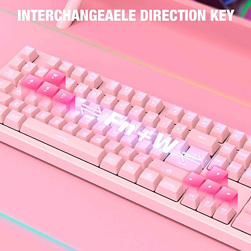 Комплект проводная игровая клавиатура и мышь ONIKUMA G25 CW905 Pink
