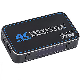 HDMI комутатор на 4 порти Addap HVS-04 4К ARC Black