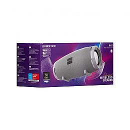 Портативна блютуз колонка Borofone BR3 IPX5 TF карта micro-usb 3,5-мм FM 1200 mah Сіра