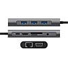 USB-хаб XON SmartHub 10 в 1 Ethernet VGA HDMI 3.5 Audio SD/TF Type-C 3xUSB3.0 Серый (UHCHP104300G 5252)