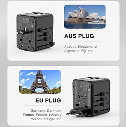 Универсальный адаптер Otravel для путешествий черный 30W SL-207