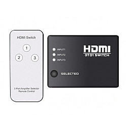 HDMI-переключатель (switch) RIAS SY-301 3xHDMI з пультом ДУ Black (3_00569)