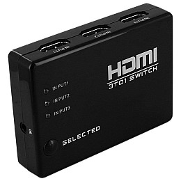 HDMI-переключатель (switch) RIAS SY-301 3xHDMI з пультом ДУ Black (3_00569)