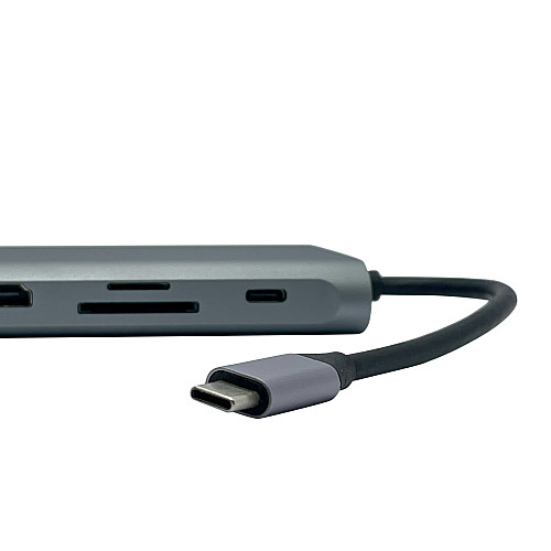 USB-хаб XON SmartHub 12 в 1 Ethernet VGA HDMI 3.5 Audio SD/TF 2xType-C 4xUSB3.0 Серый (UHCHP126300G 6198)