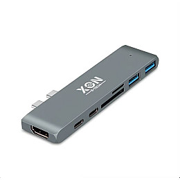 USB-хаб XON SmartHub Pro 7 в 1 HDMI SD/TF 2xType-C 2xUSB3.0 Серый (UHCCP074300G 5191)