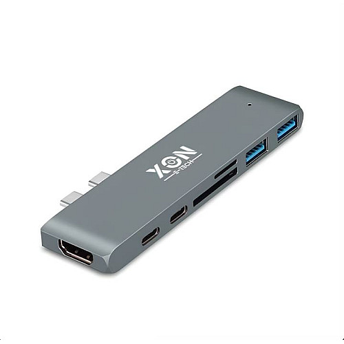 USB-хаб XON SmartHub Pro 7 в 1 HDMI SD/TF 2xType-C 2xUSB3.0 Серый (UHCCP074300G 5191)