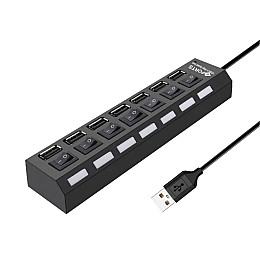 USB-хаб XON SmartHub Switch 7хUSB3.0 Чорний (UHASP070073B 5030)