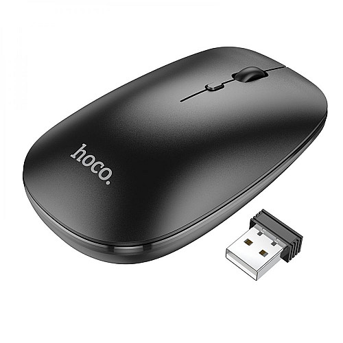 Беспроводная оптическая Мышка Hoco GM15 Art двухрежимная 2.4G/BT v3.0 + v5.0, 800/1200/1600DPI кнопка 4D Черный