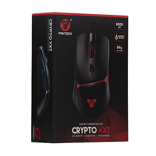 Ігрова провідна USB Мишка Fantech X17 з RGB підсвіткою чутливістю 8000 DPI кабель 1.8m Чорна