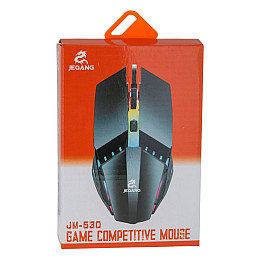 Проводная оптическая Мышка JEQANG JM-530 чувствительностью в 1600 DPI Led подсветка кабель 1.3m Black