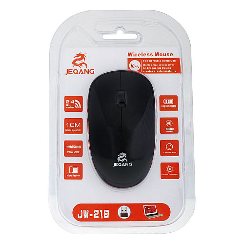 Ігрова бездротова Bluetooth USB Мишка JEQANG JW-218 з чутливістю 2000 DPI Чорна