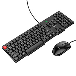 Комплект бизнес-мембранной клавиатуры и мыши Hoco GM16 1200DPI Black