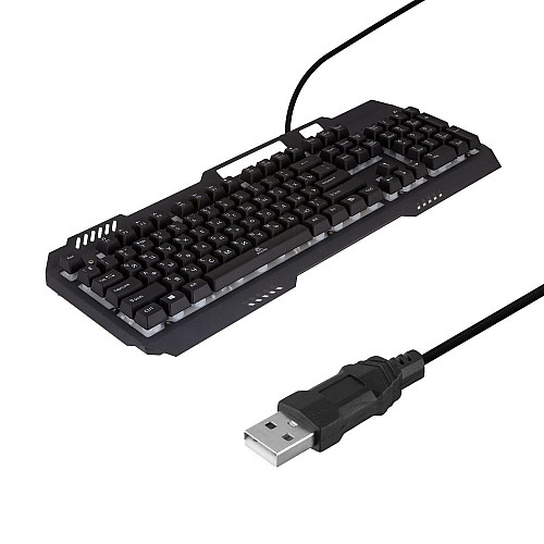Провідна ігрова клавіатура з мишкою JEQANG JK-968 RGB LED USB 1600DPI Чорна