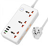 Удлинитель мережевий Hoco AC8A Багатофункціональний 3USB 1Type-C,PD 18W 3.4A 1.5m Білий
