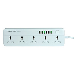 Удлинитель сетевой LDNIO SC5614 5 розеток и 6 USB 5V 3.4A 17W 2 m White