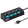 USB-хаб XON SmartHub Switch 4хUSB2.0 Чорний (UHASP040042B 5016)