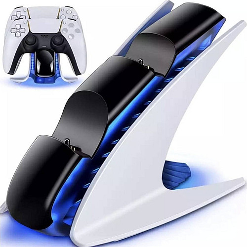 Зарядка для джойстика PS 5 Dobe для PlayStation 5 PS 5 DualSense на 2 геймпада с LED подсветкой P5V Белый
