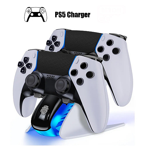 Зарядка для джойстика PS 5 Dobe Док Станция для PlayStation 5 PS 5 DualSense dualsense edge на 2 геймпада Белый