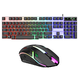 Комплект провідна ігрова клавіатура та миша RIAS KM-5003 з RGB підсвіткою USB (3_04416)