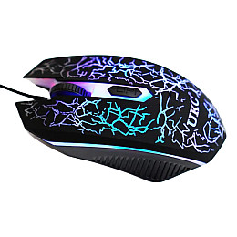 Комплект проводной игровая клавиатура для одной руки и мышь UKC 7768 с подсветкой Black