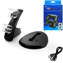 Зарядная док станция держатель для джойстиков PS ps4 Slim Pro с вертикальной двойной подставкой (2090045146)