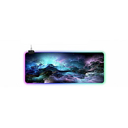 Игровая поверхность для компьютерной мыши и клавиатуры RGB с подсветкой UKC 80х30 см 7100
