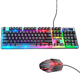 Ігровий набір клавіатура + миша Hoco GM18 з RGB підсвіткою