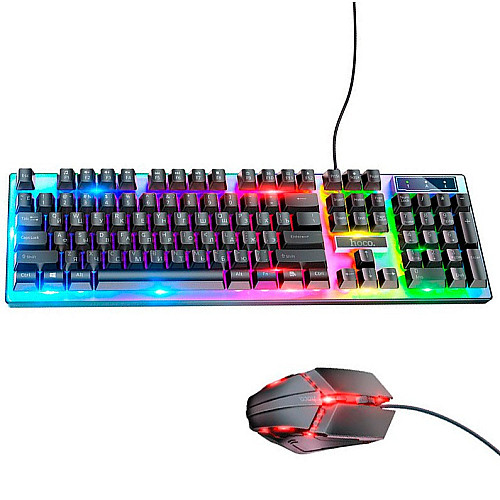 Ігровий набір клавіатура + миша Hoco GM18 з RGB підсвіткою