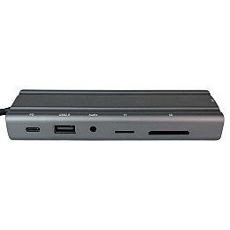 USB-хаб Wondertech WT00586 10 в 1 USB2.0x1 USB3.0x1 USB-C Type-C VGA HDMI 3,5 мм AUX SD TF слот для карт PD USB-C