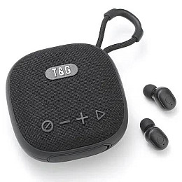 Портативна акумуляторна Bluetooth колонка та вакуумні бездротові навушники T&G TG-813 5W Black